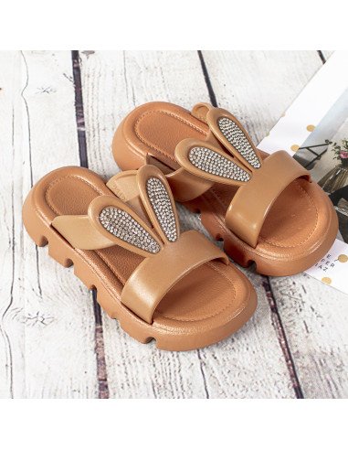 Sandalias con orejas de conejo y brillos para niñas en LHESH