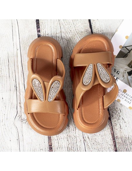 Sandalias con orejas de conejo y brillos para niñas en LHESH