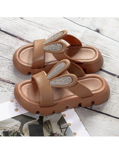 Sandalias con orejas de conejo y brillos para niñas en LHESH