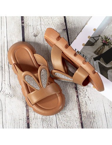 Sandalias con orejas de conejo y brillos para niñas en LHESH