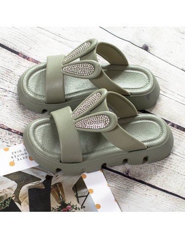 Sandalias con orejas de conejo y brillos para niñas en LHESH