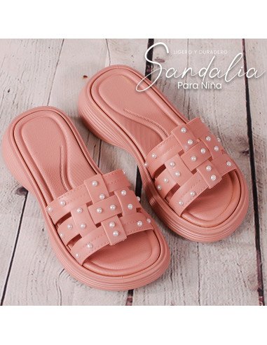 Sandalias con perlas para niña al mayoreo en LHESH