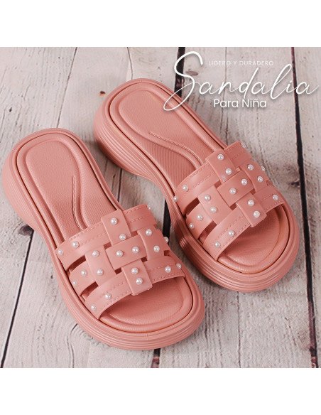 Sandalias con perlas para niña al mayoreo en LHESH