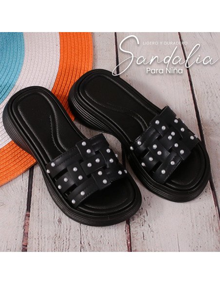 Sandalias con perlas para niña al mayoreo en LHESH