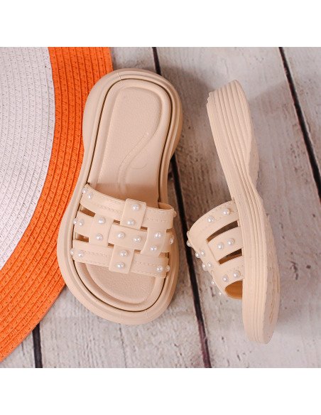 Sandalias con perlas para niña al mayoreo en LHESH