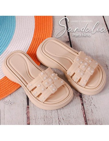 Sandalias con perlas para niña al mayoreo en LHESH