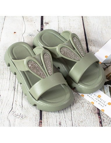 Sandalias con orejas de conejo y brillos para niñas en LHESH