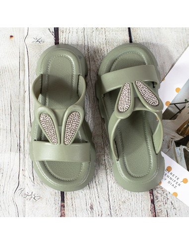 Sandalias con orejas de conejo y brillos para niñas en LHESH