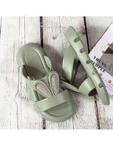 Sandalias con orejas de conejo y brillos para niñas en LHESH