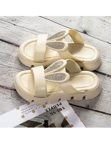 Sandalias con orejas de conejo y brillos para niñas en LHESH