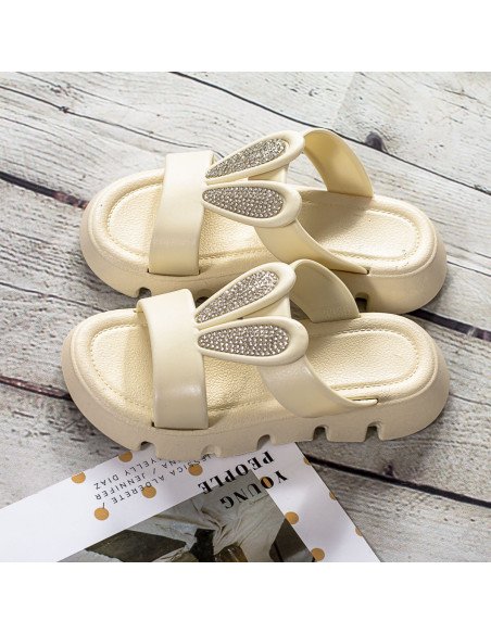 Sandalias con orejas de conejo y brillos para niñas en LHESH