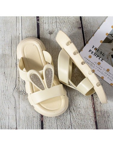 Sandalias con orejas de conejo y brillos para niñas en LHESH