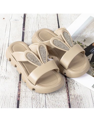Sandalias con orejas de conejo y brillos para niñas en LHESH