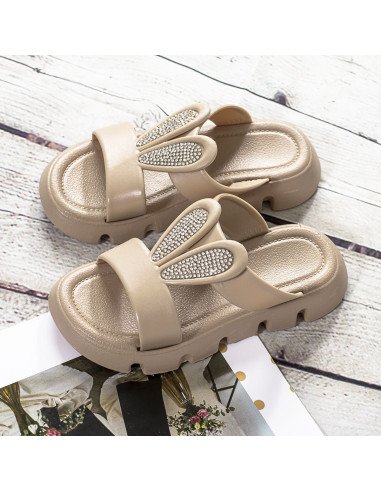 Sandalias con orejas de conejo y brillos para niñas en LHESH