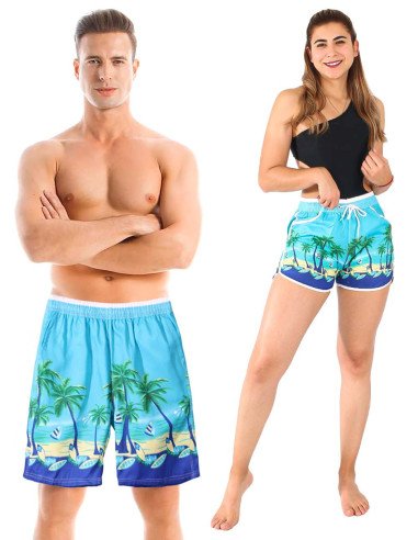 Trajes de baño con estampados para parejas al Mayoreo en LHESH