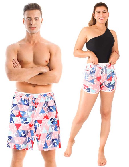 Trajes de baño con estampados para parejas al Mayoreo en LHESH