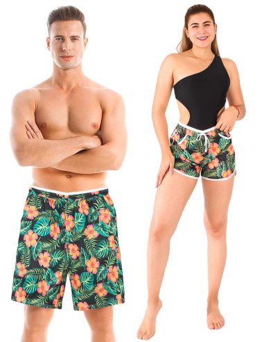 Trajes de baño con estampados para parejas al Mayoreo en LHESH