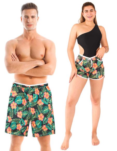 Trajes de baño con estampados para parejas al Mayoreo en LHESH