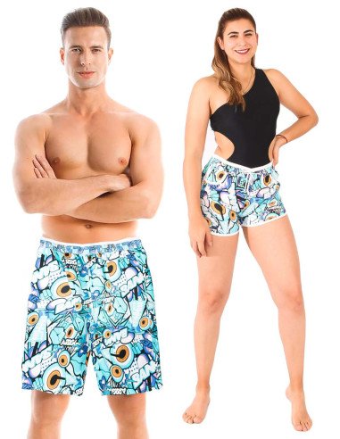 Trajes de baño con estampados para parejas al Mayoreo en LHESH