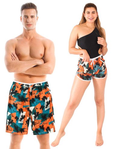 Trajes de baño con estampados para parejas al Mayoreo en LHESH