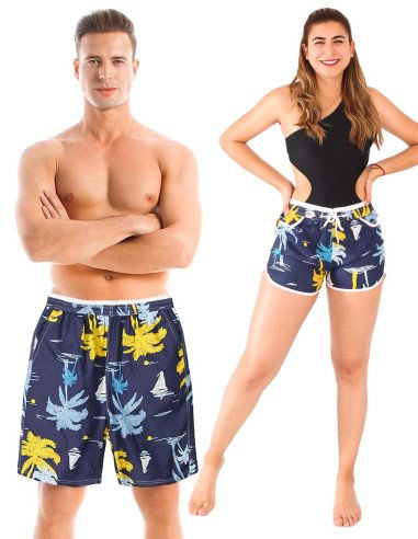 Trajes de baño con estampados para parejas al Mayoreo en LHESH