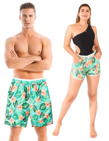Trajes de baño con estampados para parejas al Mayoreo en LHESH