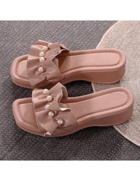 Sandalias con perlas para dama al mayoreo en LHESH