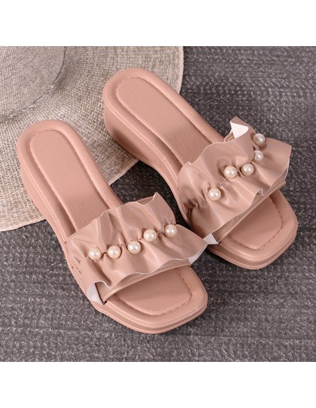 Sandalias con perlas para dama al mayoreo en LHESH