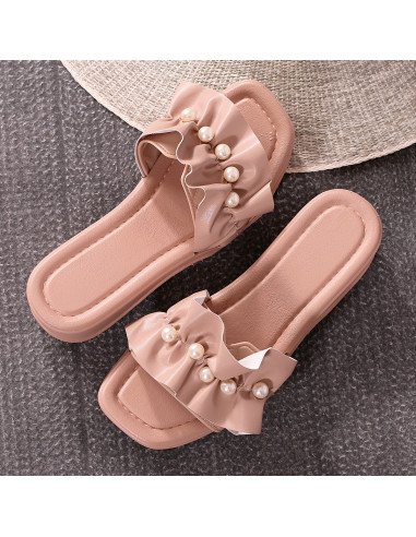 Sandalias con perlas para dama al mayoreo en LHESH