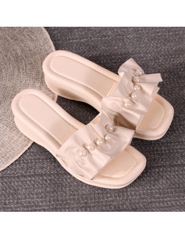 Sandalias con perlas para dama al mayoreo en LHESH