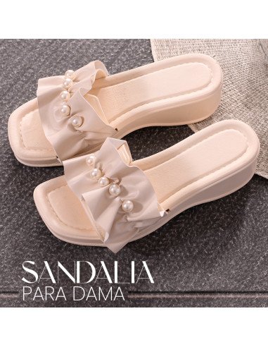 Sandalias con perlas para dama al mayoreo en LHESH