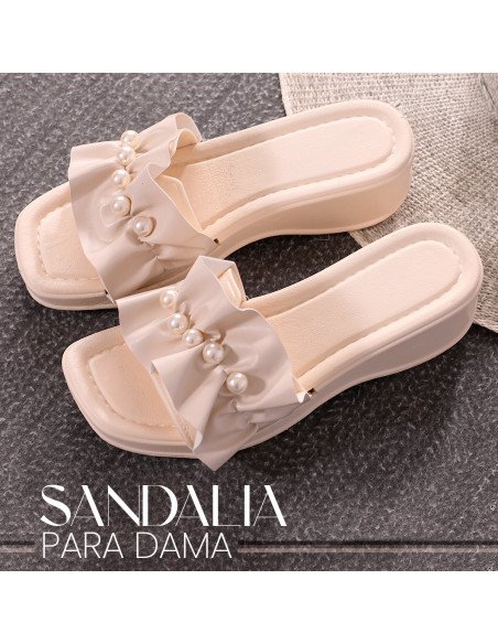 Sandalias con perlas para dama al mayoreo en LHESH