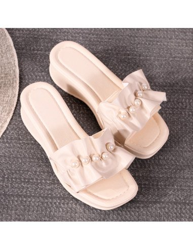 Sandalias con perlas para dama al mayoreo en LHESH