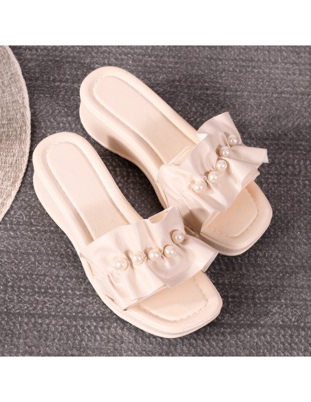 Sandalias con perlas para dama al mayoreo en LHESH