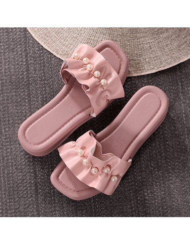 Sandalias con perlas para dama al mayoreo en LHESH