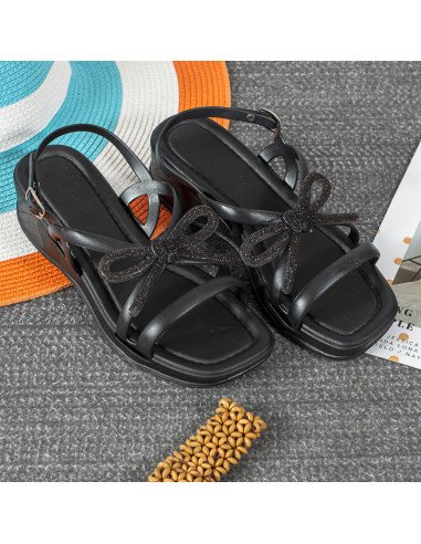 Sandalias negras para mujer al mayoreo en LHESH