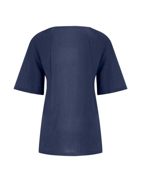 Moda plus blusa de manga corta para dama al mayoreo ofrece LHESH – ID 43578 marino