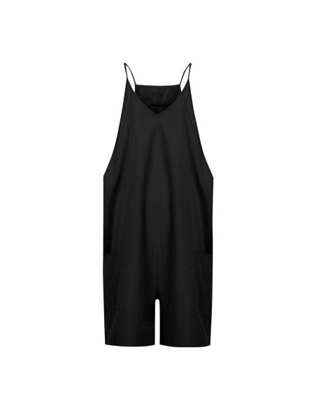 Moda plus jumpsuit holgado de tirantes para dama al mayoreo ofrece LHESH - ID 43569 negro