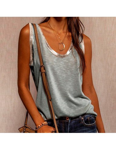 Moda plus blusa sin mangas para dama al mayoreo ofrece LHESH – ID 43601