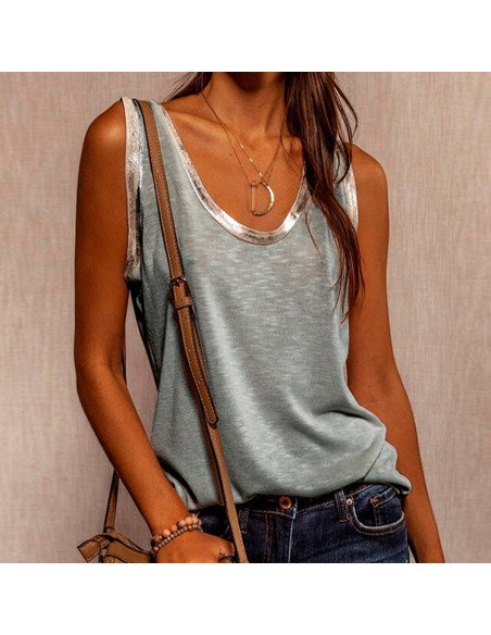 Moda plus blusa sin mangas para dama al mayoreo ofrece LHESH – ID 43601