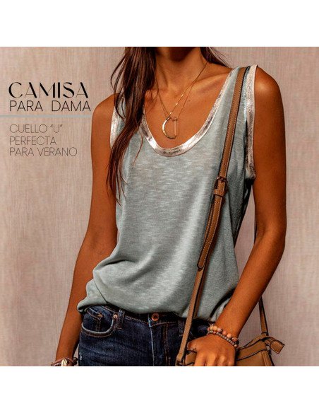 Moda plus blusa sin mangas para dama al mayoreo ofrece LHESH – ID 43601