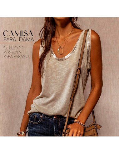 Moda plus blusa sin mangas para dama al mayoreo ofrece LHESH – ID 43602