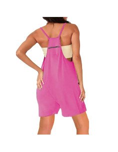 Moda plus jumpsuit holgado de tirantes para dama al mayoreo ofrece LHESH - ID 43571 rosa 2