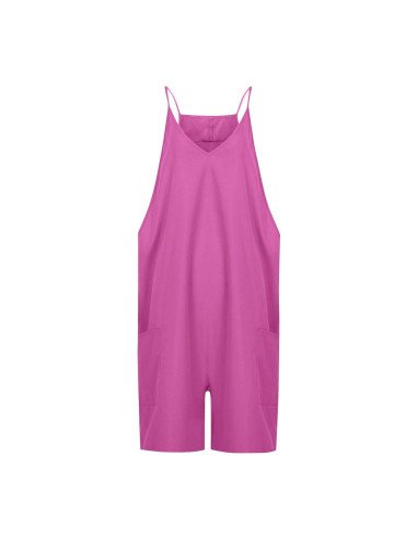 Moda plus jumpsuit holgado de tirantes para dama al mayoreo ofrece LHESH - ID 43571 rosa