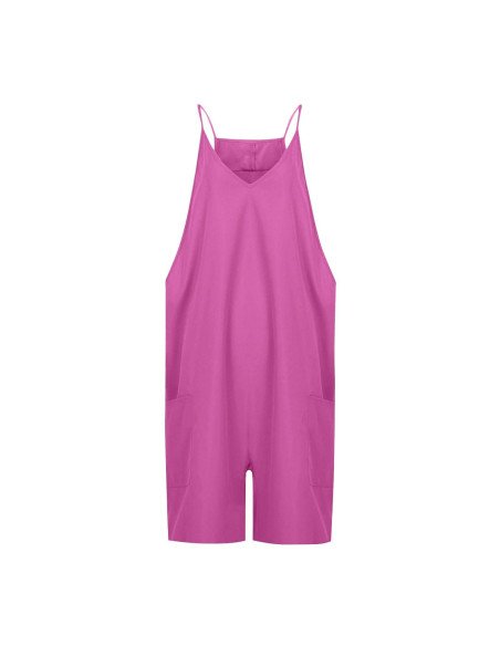 Moda plus jumpsuit holgado de tirantes para dama al mayoreo ofrece LHESH - ID 43571 rosa