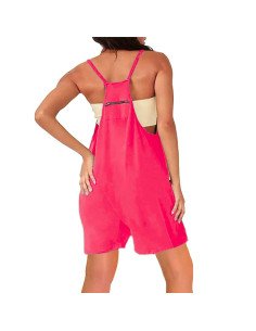 Moda plus jumpsuit holgado de tirantes para dama al mayoreo ofrece LHESH - ID 43573 rosa 2