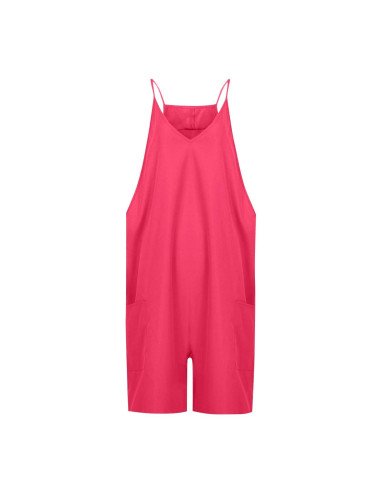 Moda plus jumpsuit holgado de tirantes para dama al mayoreo ofrece LHESH - ID 43573 rosa