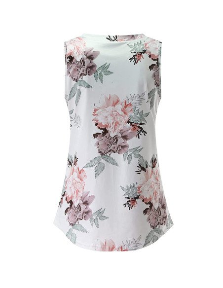 Moda plus blusa sin mangas para dama al mayoreo ofrece LHESH – ID 43598 blanca