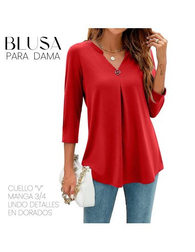 Moda plus blusa para dama al mayoreo ofrece LHESH - ID 43546 roja