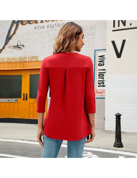 Moda plus blusa para dama al mayoreo ofrece LHESH - ID 43546 roja